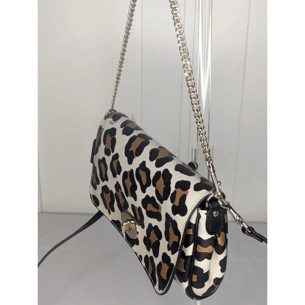 Coach Leopard (Ocelot) Print Mini Ruby Crossbody Bag with Chain NWT